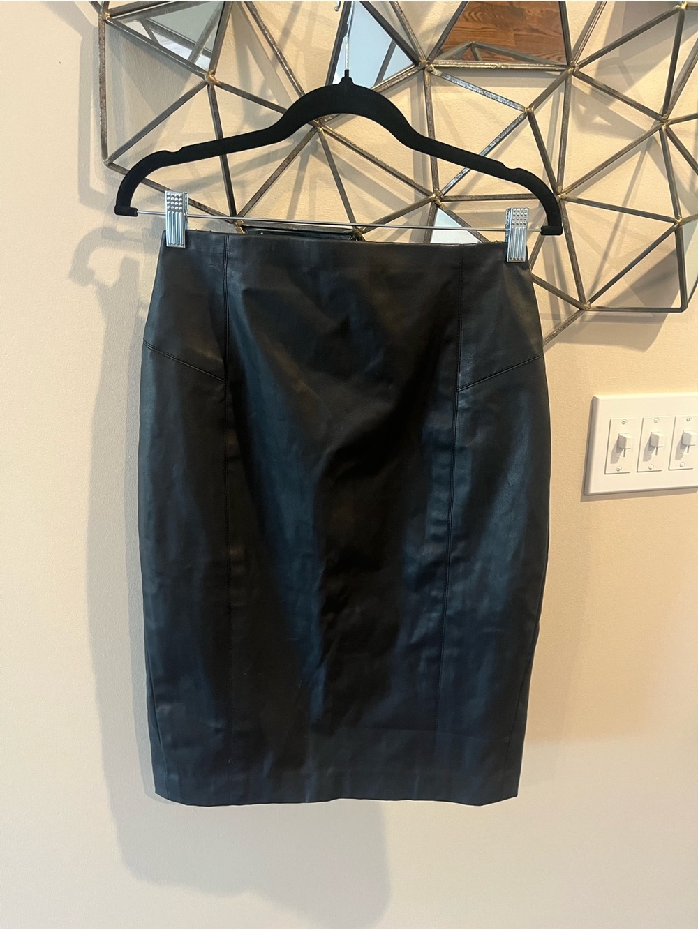 Express Black Faux Leather Pencil Skirt Size 4
